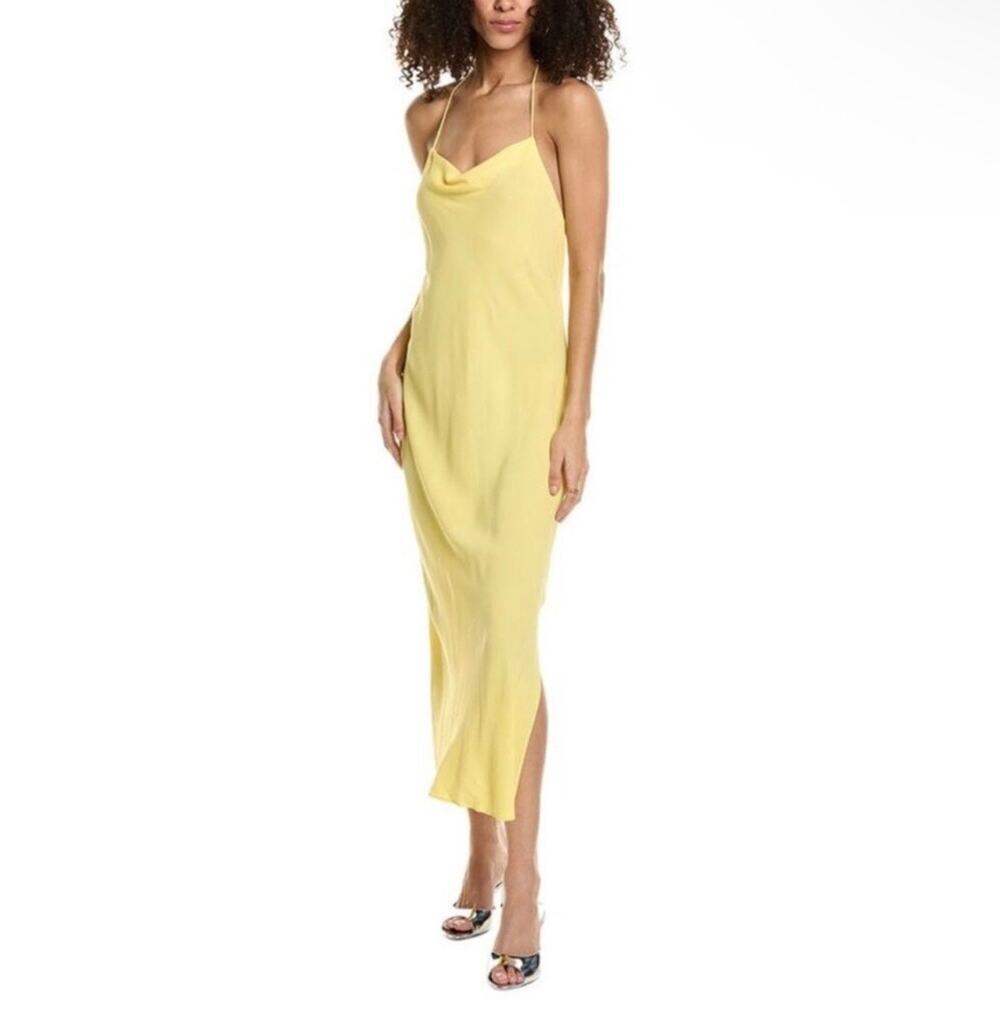 Ba&sh Flame Cowl Neck Slip Midi Dress Women's Yellow Size US 4